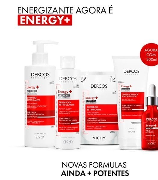 DERCOS Shampoo Estimulante Antiqueda Energy+ 400g - Imagem 2